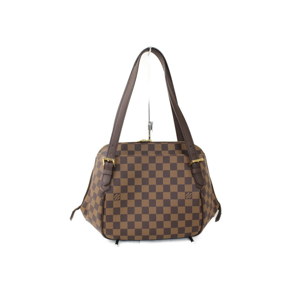Louis Vuitton Canvas Damier Ebene Handbag Belem Brown
